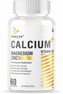 iMUSCLES NUTRITION Calcium Magnesium & Zinc Tablets with Vitamin D3, Calcium Supplement for Unisex(60 Capsules)