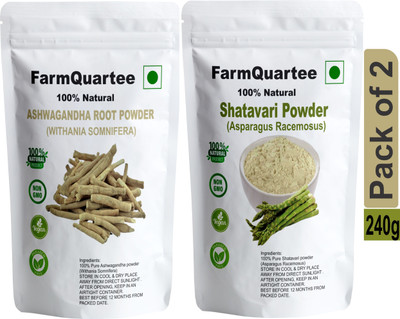 FarmQuartee Natural Ashwagandha Shatavari Powder ( churna ) (Pack of 2)(2 x 120 g)