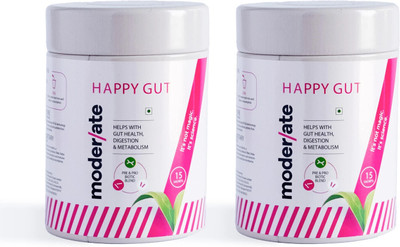 Moderate Happy Gut Pre & Probiotic Supplement | Promote Gut Health, Digestion, Metabolism(2 x 15 g)
