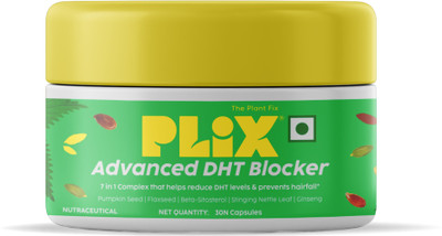 The Plant Fix Plix Advanced DHT Blocker Capsules, 7-in-1 solution for reduced DHT, Stops Hair Fall.(30 Capsules)