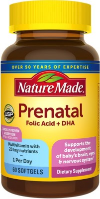 Nature Made PRENATAL FOLIC PLUS DHA 60 COUNT(60 Tablets)