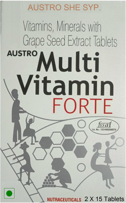 AUSTRO SHE SYP. Multivitamin Forte Folic Acid,D-Biotin, Grape Seed Extract Daily Energy Strength(30 Tablets)