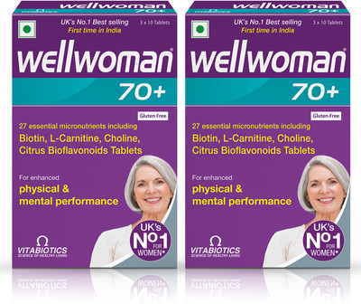 Wellwoman Comprehensive health Support for Women Over 70 and above (Pack of 2)(2 x 30 Tablets)