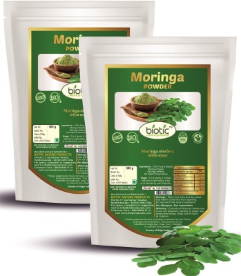 biotic Moringa Leaf Powder for Weight Loss, for skin and face - 1Kg (500g x 2)(2 x 0.5 kg)