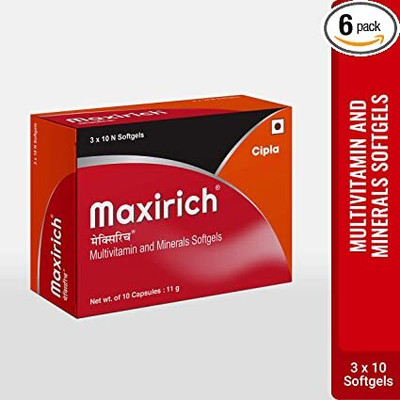 Maxirich DAILY MULTIVITAMIN PACK OF 60 SOFTGELS(6 x 10 Capsules)