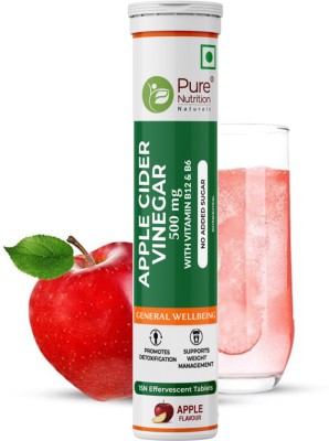 Pure Nutrition Apple Cider Vinegar with Garcinia Cambogia For Weight loss 15 Effervescent Tabs(15 No)