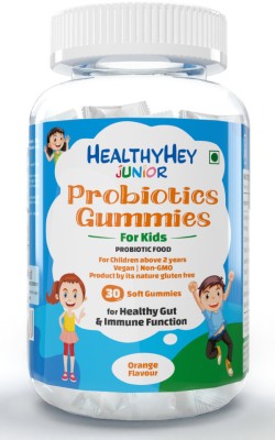 HealthyHey Nutrition Junior Probiotics, Healthy Orange Flavour 30 Soft Gummies for kids(30 No)