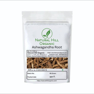 NATURAL HILL ORGANIC Ashwagandha Root Whole 150G Calm & Happy Mind No Mixing(150 g)
