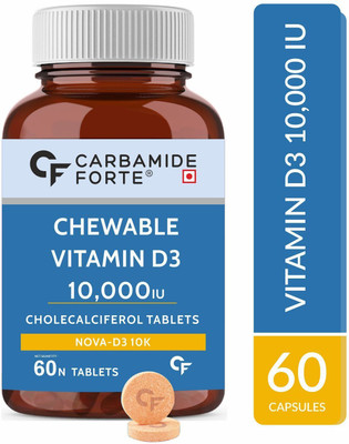 CARBAMIDE FORTE Chewable Vitamin D3 10000 IU Supplement Cholecalcifero(60 Tablets)