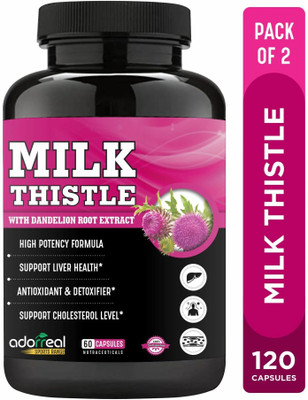 Adorreal Milk Thistle (silymarin) With Dandelion Root Extract(2 x 60 Capsules)