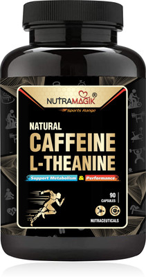 nutramagik Natural Caffeine Plus L-Theanine - Support Energy and Focus(Pack of 1)(90 Capsules)