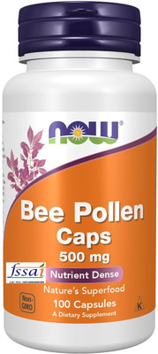 Now Foods Bee Pollen, 500 mg(100 Capsules)