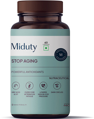 Miduty Palak Notes Stop Aging - Antioxidant benefits - Grape seed extract - Acacia(60 Capsules)