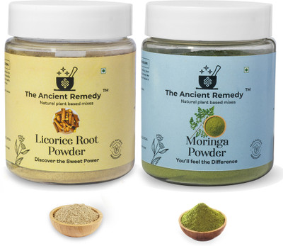 THE ANCIENT REMEDY Combo of Pure licorice root powder and moringa Powder - 110 gm each(2 x 110 g)