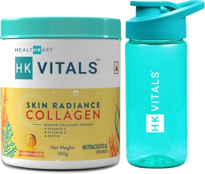 HEALTHKART HK Vitals Skin Radiance Collagen Supplement with Biotin, Mango with Sipper(2 x 50 g)
