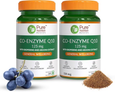 Pure Nutrition Bio COQ-10 (A Bio Enhanced Cellular Energy Capsules -60 Pack Of 2(2 x 60 Capsules)