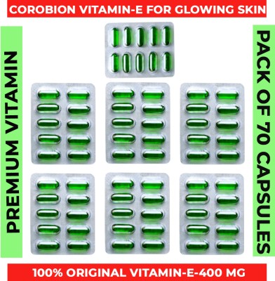 SKS BIOTECH Vitamin E 400mg Softgel Face Hair Pimple Glowing Skin & hair care(70 Capsules)