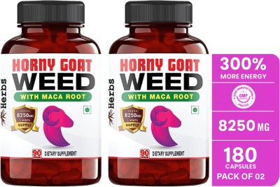 Humming Herbs Horny Goat Weed - Herbal Supplement for Energy and Stamina, Natural Performance(2 x 90 Capsules)