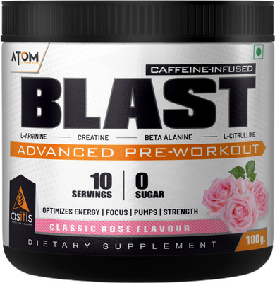 AS-IT-IS Nutrition AS-IT-IS ATOM Blast Advanced Pre-workout 100gms, Classic Rose(100 g)