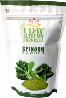 Uday Sattva Products Dehydrated Spinach Powder| No added Sugar |vegan| No preservative |Pure(200 g)