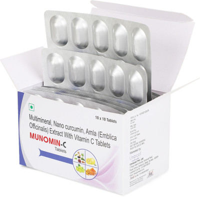 TQ Wellness MUNOMIN C Immunity Booster With Nano Curcumin, Amla & Vitamin C(10 x 10 Tablets)