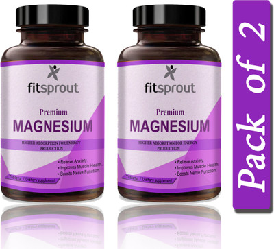 Fitsprout Chelated Magnesium Glycinate Citrate Tablets (G210)(2 x 60 Tablets)