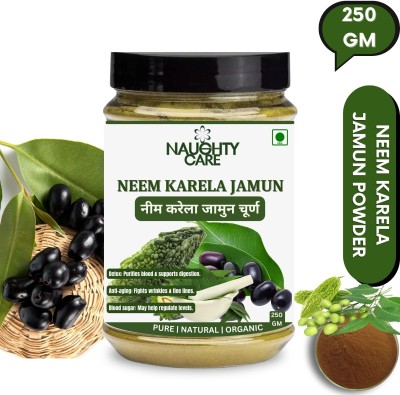 NaughtyCare Mix Neem Karela Jamun Powder Blood Sugar Management for Diabetes(250 g)