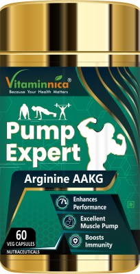 Vitaminnica Pump Expert Arginine AAKG Capsule, Health Supplement for Muscle Pumping(60 Capsules)