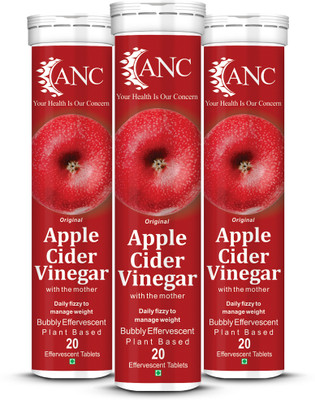 ANC World's First Apple Cider Vinegar For Weight Loss Drink Detox Immunity Pack of 3(20 Tablets)