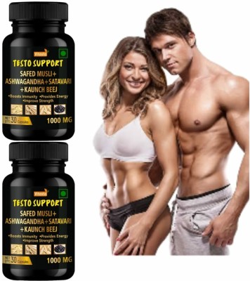 VITASTA Testo support Ayurvedic supplement for Stamina,Strength & Endurance in men(2 x 30 Capsules)