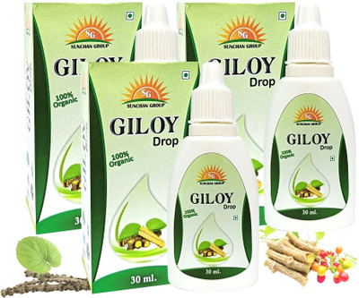Sunchan Group Giloy Ark Drop Tinospora cordifolia Ark Drop Neem Giloy 90 ML Pack of 3(3 x 30 ml)