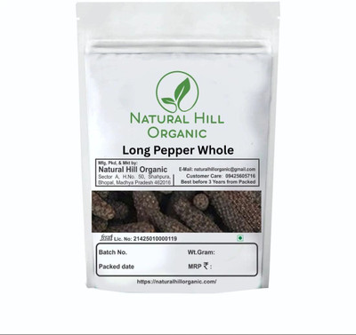 NATURAL HILL ORGANIC Long Pepper Whole-150g-For easy Natural Breathing-Natural-No Mixing(150 g)