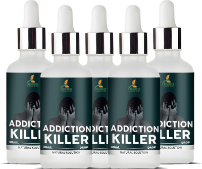 grinbizz Addiction Killer Drop For Stop Drinking Alcohol/Smoking/Nasha Free/Addiction Ban(5 x 30 ml)