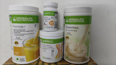 HERBALIFE WEIGHT LOSS COMBO F1 MANGO SHAKE SHAKEMATE AFRESH ELAICHI ROTEIN POWDER 200GM(1 kg)