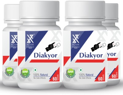 XOVAK PHARMTECH Diakyor Tablets | Helps in Diabetes, Natural Glucose Regulator, Physical Stamina(4 x 60 Tablets)