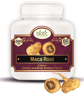 biotic Maca Root Extract 500mg Supplement 60 Veg Capsules(60 No)