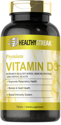 Healthy Streak Plant Based Vitamin D3 K2 MK7 Supplement Veg (H86)(30 Tablets)