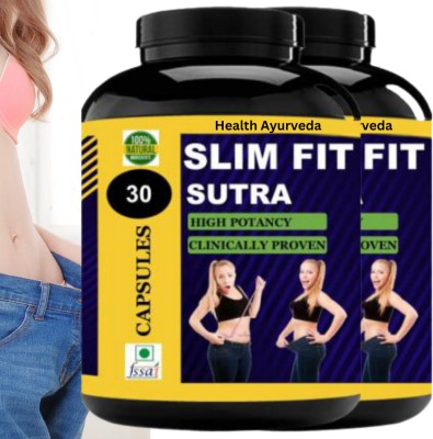 Health Ayurveda Slim Fit Sutra | Weight Loss Medicine for Women | Body Loss Fat | Capsule(2 x 30 Capsules)