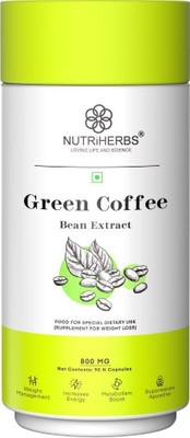 Nutriherbs Green Coffee Beans Capsules |Healthy Weight Loss Supplement for Men & Women(90 Capsules)