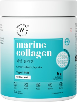 Wellbeing Nutrition Pure Korean Marine Collagen Powder|Supports Healthy Skin, Hair,Nails,Bone-200g(200 g)