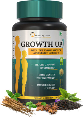 The Gromming guru Growth UP - Height Growth Supplement With 21 Plus Vital Nutrients For After 18(60 Capsules)