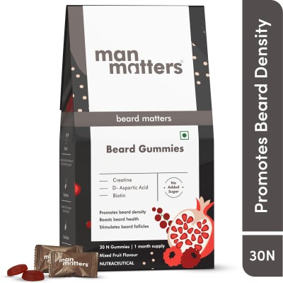 Man Matters Beard Gummies | 1 Month Pack | Improves Beard Density & Stimulates Follicles(30 No)