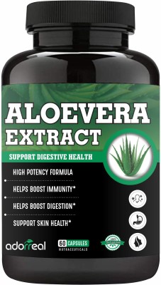 Adorreal Aloevera Extract for Healthy Skin & Hair, Improves Digestion(60 Capsules)