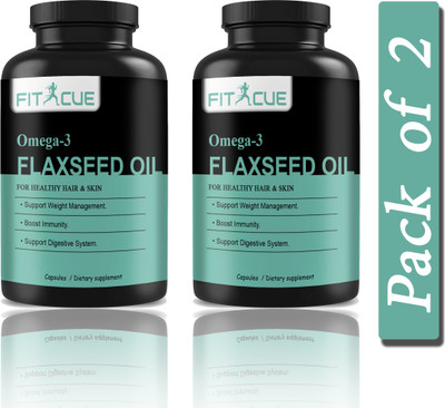 Fitcue Flaxseed extract Capsules Omega 3 (D196)(2 x 60 Capsules)