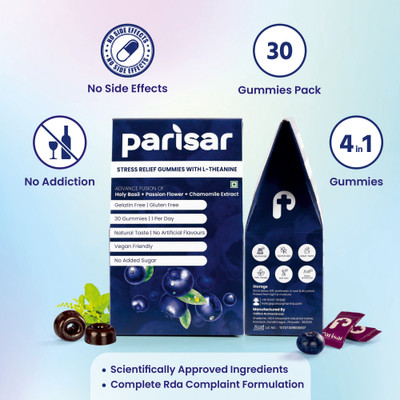 PARISAR PHARMA Parisar Stress & Anxiety Relief Gummies for Men & Women(30 No)