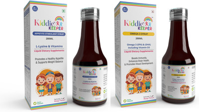 Kiddie Keeper Appetite Stimulant Syrup and Omega 3 Fish oil Syrup for Kids(2 x 200 ml)