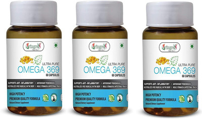 Vringra Omega 3 Caspules - Health Supplement - Omega369 - Omega 3 ( Pack Of 3)(3 x 20 Tablets)