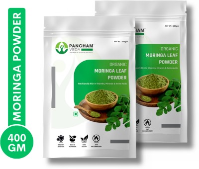PanchamVeda Organic Moringa Powder Green Superfood for Weight Loss, Skin & Hair Care(2 x 200 g)