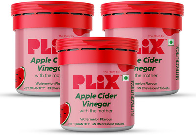 The Plant Fix Plix Apple Cider Vinegar Effervescent | No Added Sugar(3 x 3 Tablets)