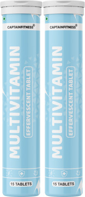 CaptainFitness Multivitamin with Minerals Effervescent Tablets|oo23|(2 x 15 Tablets)